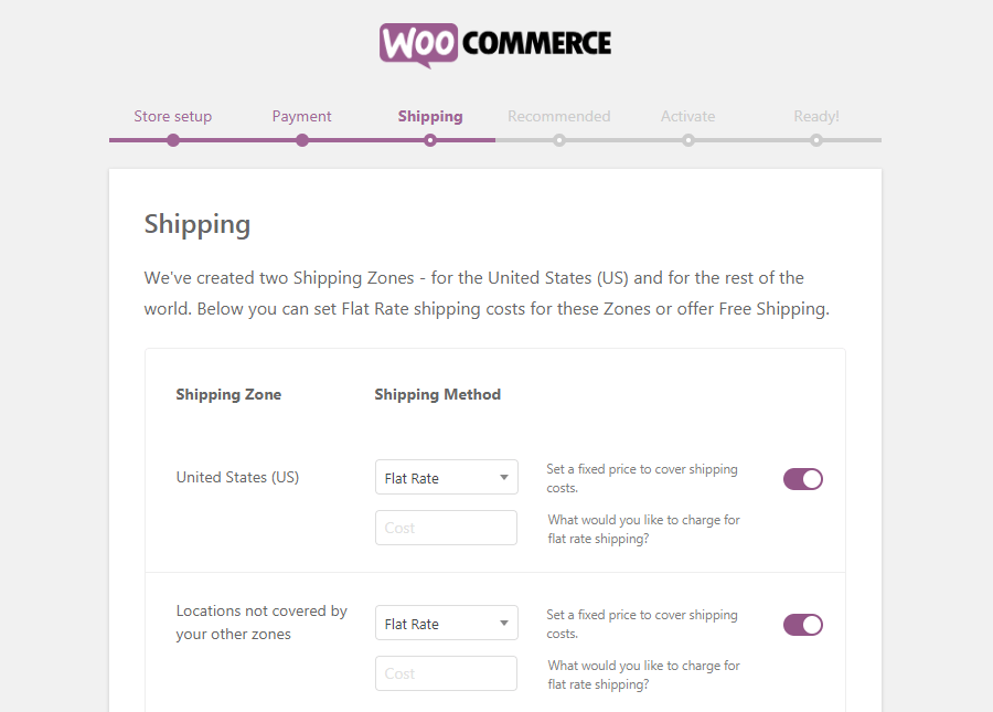 Setup Shipping and Taxes WooCommerce