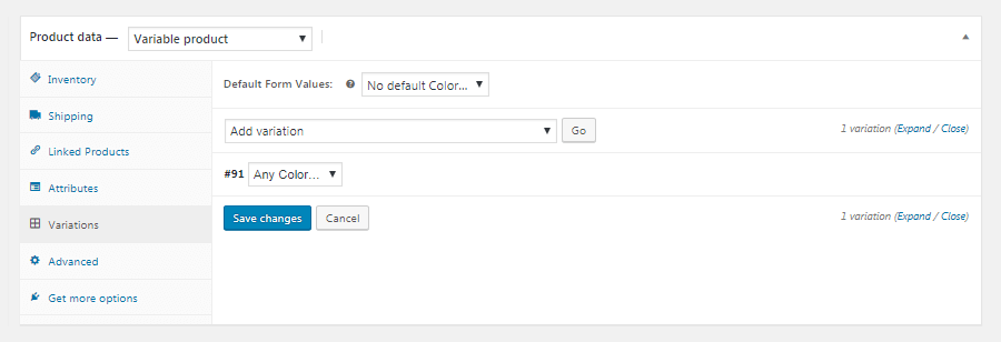 WooCommerce Variable Products