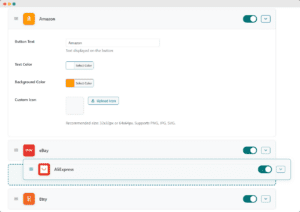 External Marketplace Buttons Drag and Drop Reordering