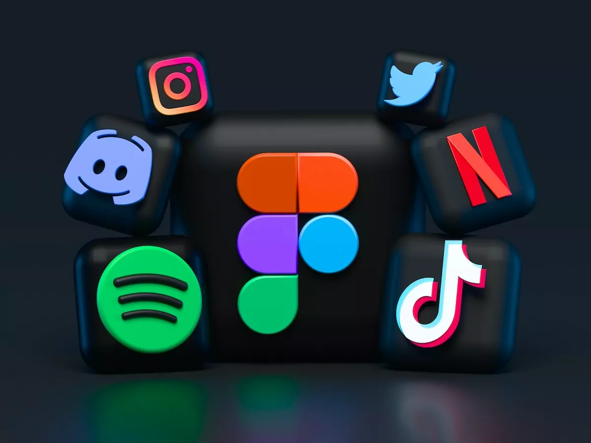 blue red and green letters illustration - Social Media