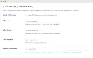 External Marketplace Buttons UTM Tracking